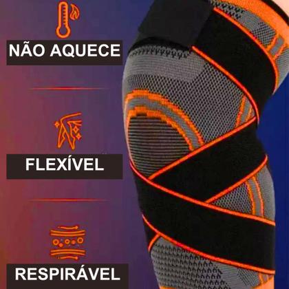 Imagem de Joelheira Para Idoso Artrose Artrite Tendinite Dor No Joelho Atleta Ortopedica com Regulagem tiras autocolantes
