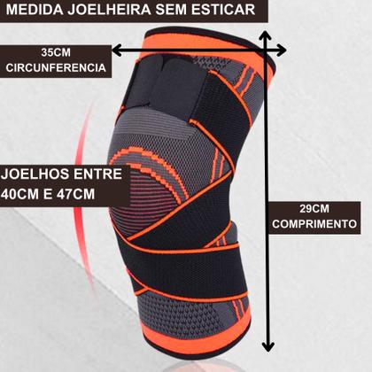 Imagem de Joelheira Para Idoso Artrose Artrite Tendinite Dor No Joelho Atleta Ortopedica com Regulagem tiras autocolantes