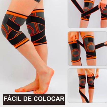 Imagem de Joelheira Para Idoso Artrose Artrite Tendinite Dor No Joelho Atleta Ortopedica com Regulagem tiras autocolantes