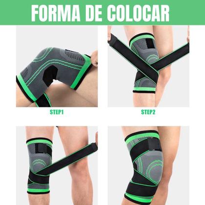 Imagem de Joelheira Protetora Articulada Suporte com Faixa Ajustável Flexível Reforço Cruzado para Joelho