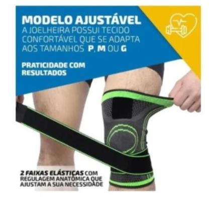 Imagem de JOELHEIRA TENSOR PERNA ALIVIA DORES Exercício Funcional CORRIDA PATELA MUSCULAR TREINO NEOPRENE ARTICULADA AJUSTAVEL