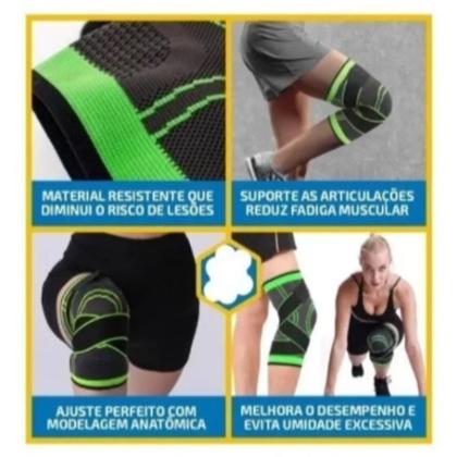 Imagem de JOELHEIRA TENSOR PERNA ALIVIA DORES Exercício Funcional CORRIDA PATELA MUSCULAR TREINO NEOPRENE ARTICULADA AJUSTAVEL