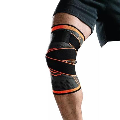 Imagem de Joelheira Tensor Perna Alivia Dores exercício funcional Corrida Patela Muscular Treino Neoprene Articulada