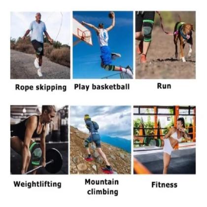 Imagem de Joelheira Tensor Perna Alivia Dores exercício funcional Corrida Patela Muscular Treino Neoprene Articulada