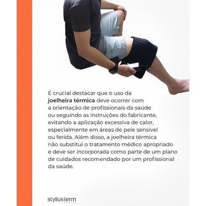 Imagem de Joelheira Térmica Elétrica Ortopédica 55x23cm Terapia Aquecimento Com Infravermelho Bivolt Preto - StyllusTerm