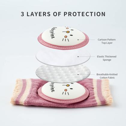 Imagem de Joelheiras para bebês Reidio, 2 pares de algodão engatinhando, unissex, de 0 a 4 anos