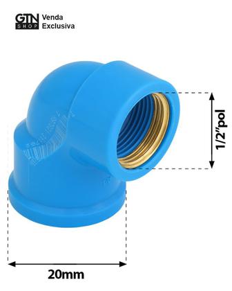 Imagem de Joelho Azul Bucha Latão 20x1/2" 20 Peças Krona