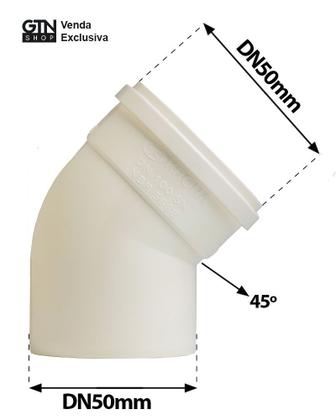 Imagem de Joelho Esgoto 45º x DN50mm 25 Peças Krona