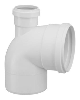 Imagem de Joelho Esgoto Branco 100mm 90º C/ Visita 50mm Tigre