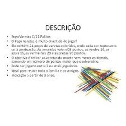 Imagem de JOGAR PEGA VARETAS: Um jogo tradicional que contribui no desenvolvimento do raciocino lógico .