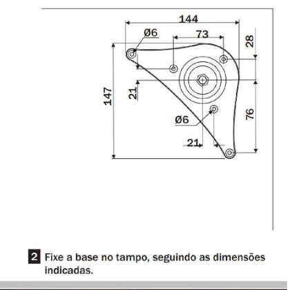 Imagem de Jogo 04 Pés De Mesa 60x730mm Branco Hardt Com Regulagem