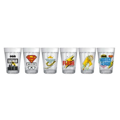 Imagem de Jogo 06 Copos Americanos Personalizado Super Heróis da Liga da Justiça 190ML com Caixa