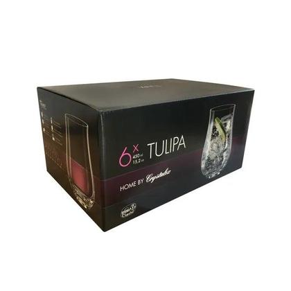 Imagem de Jogo 06 Copos Longos em Cristal 450mL Tulipa - Bohemia