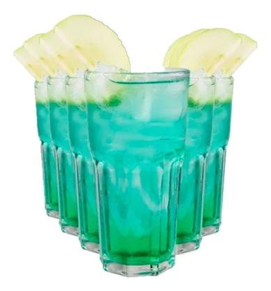 Imagem de Jogo 06 copos vidro grosso 340 ml luxo resistente agua suco