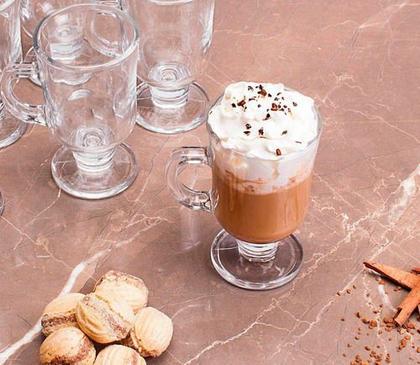 Imagem de Jogo 06 Taças Xícara Caneca Para Café Cappuccino Vidro 114mL - LYOR