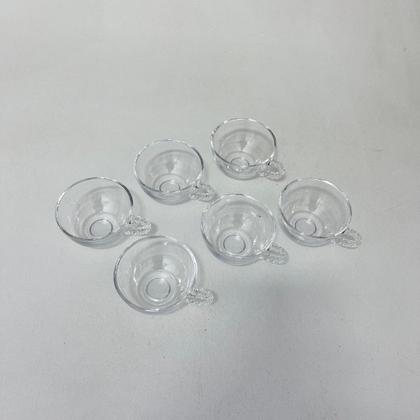 Imagem de Jogo 06 Xícaras Alça de Coração Cristal 200ml Chá Mesa Posta