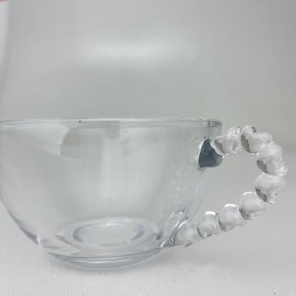 Imagem de Jogo 06 Xícaras Alça de Coração Cristal 200ml Chá Mesa Posta