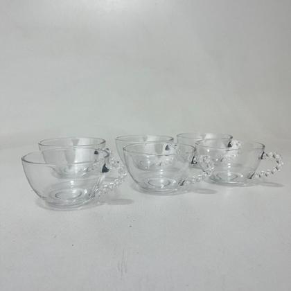 Imagem de Jogo 06 Xícaras Alça de Coração Cristal 200ml Chá Mesa Posta