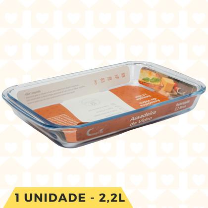 Imagem de Jogo 1 Forma Travessa Vidro Medio 2,2 L Bolo Lasanha Panqueca