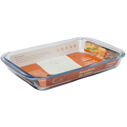 Imagem de Jogo 1 Forma Travessa Vidro Medio 2,2 L Bolo Lasanha Panqueca