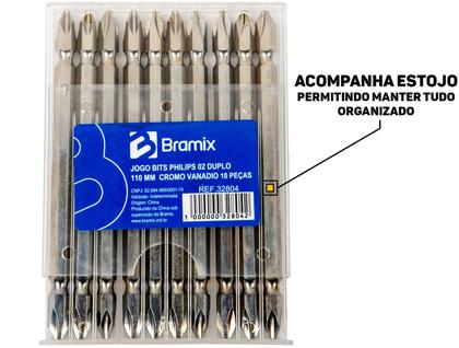 Imagem de Jogo 10 Bits Duplos Philips 110mm CRV P/ Ferramentas Elétricas E Manuais Alta Qualidade E Resistência