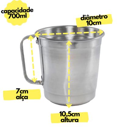 Jogo 10 Caneca Copo De Chopp Em Aluminio 700 ml Com Alça - Mania de Alumínio Imagem de Jogo 10 Caneca Copo De Chopp Em Aluminio 700 ml Com Alça