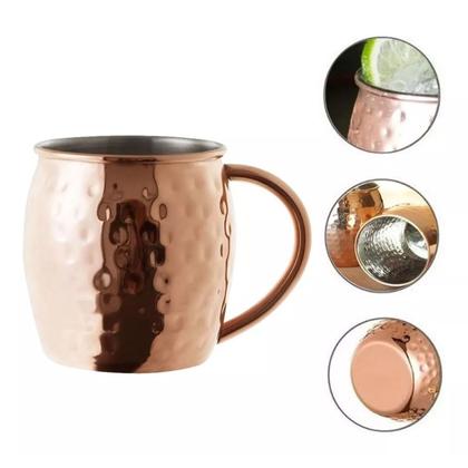 Imagem de Jogo 10 Canecas Moscow Mule 530ml de Aço Cobreada Original