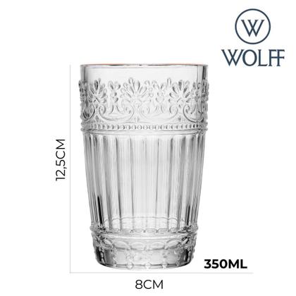 Imagem de Jogo 10 Copo Mauve com Fio de Ouro 350ml de Cristal Ecológico Wolff