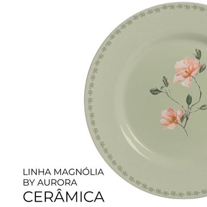Imagem de Jogo 10 Pratos Raso Magnólia By Aurora 30cm Cerâmica Alleanza 29cm
