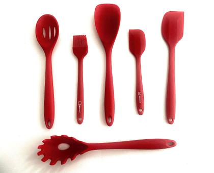 Imagem de Jogo 10 Utensílios Silicone Cozinha Vermelho