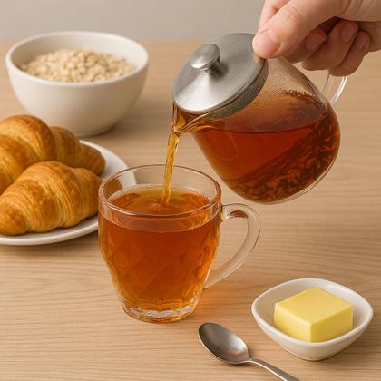 Imagem de Jogo 10 Xícara de Café de Vidro Transparente Roks 185ml Em Casa Tem