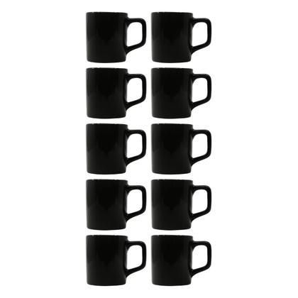 Imagem de Jogo 10 Xícaras 80mL Café Expresso Preta Mini Canecas Chá