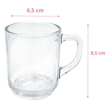 Imagem de Jogo 12 Canecas De Vidro Lisa 250ml Transparente Praticasa
