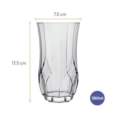 Imagem de Jogo 12 Copos Opera Long Drink 360ml Suco Água Vidro Nadir