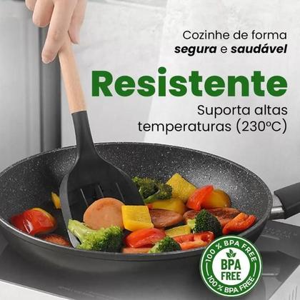 Imagem de Jogo 12 Peças Utensílios Silicone Colher Espátula Com Balde