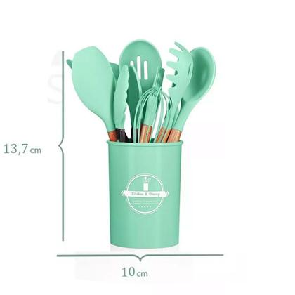 Imagem de Jogo 12 Peças Utensílios Silicone Colher Espátula