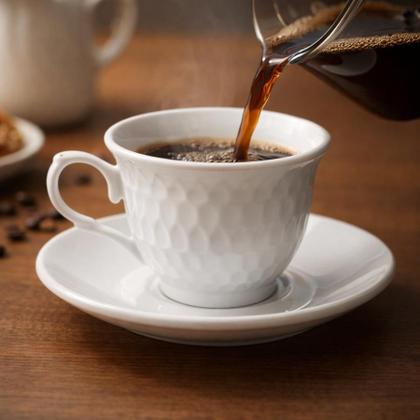 Imagem de Jogo 12 Xícaras De Porcelana Branca Com Pires 80ml Café Chá
