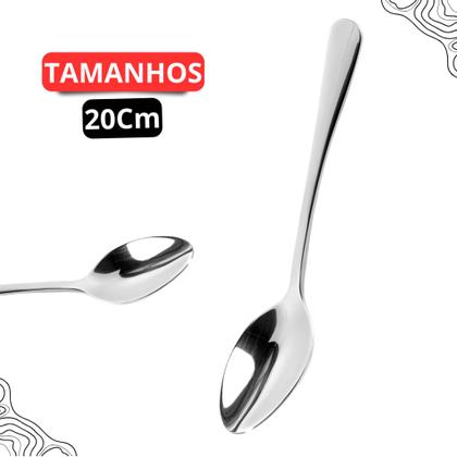 Imagem de Jogo 18 Colheres de Mesa Talheres Aço INOX Alta Qualidade Para Alimentos e Sopas