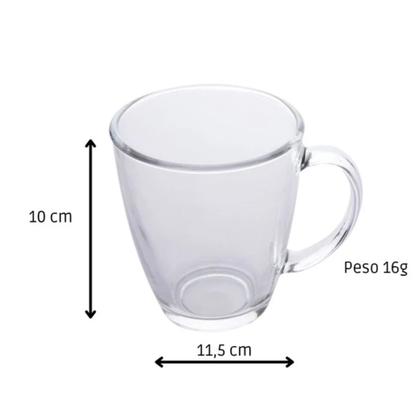 Imagem de Jogo 2 Canecas de Vidro para cappuccino, chocolate, chá e café para bebidas quentes 350ml Conjunto canecas vidro com Alça