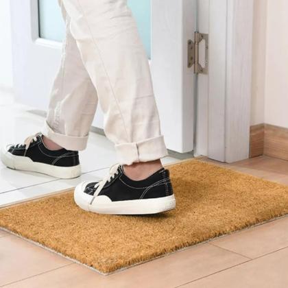 Imagem de Jogo 2 Capachos 60x30 De Fibra De Coco Porta De Entrada Uso Interno Externo Comercial Casa Decoração