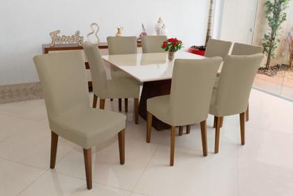 Imagem de Jogo 2 Capas para Cadeira De Jantar Protetora Resistente Lavável 100% Poliéster C/ Elástico