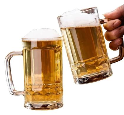 Imagem de Jogo  2 Copo Caneca de Chopp e Cerveja Vidro 350 ml Cerveja