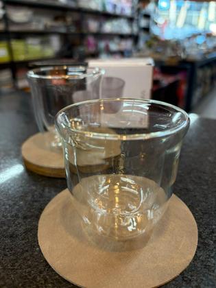 Imagem de Jogo 2 Copos 100ml de Vidro Parede Dupla Glass Wellmix