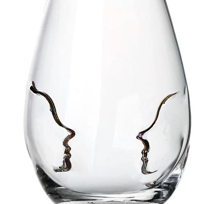 Imagem de Jogo 2 Copos De Vidro Água Suco 580ml Passione Lapidada Escultura Luxo