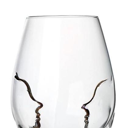 Imagem de Jogo 2 Copos De Vidro Água Suco 580ml Passione Lapidada Escultura Luxo