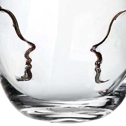 Imagem de Jogo 2 Copos De Vidro Água Suco 580ml Passione Lapidada Escultura Luxo