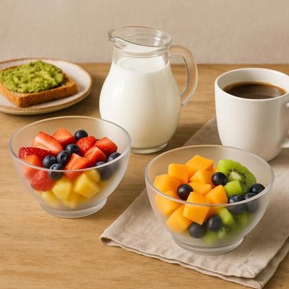 Imagem de Jogo 2 Cumbucas 500ml e 750ml Tigela Plástica Servir Caldo Feijoada Saladas Doces Açaí Coza