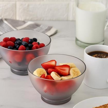 Imagem de Jogo 2 Cumbucas 500ml e 750ml Tigela Plástica Servir Caldo Feijoada Saladas Doces Açaí Coza