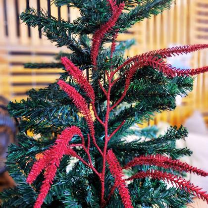 Imagem de Jogo 2 Galhos Decorativo Natal Pinheiro Glitter Vermelho Luxo 43cm - Bela Flor