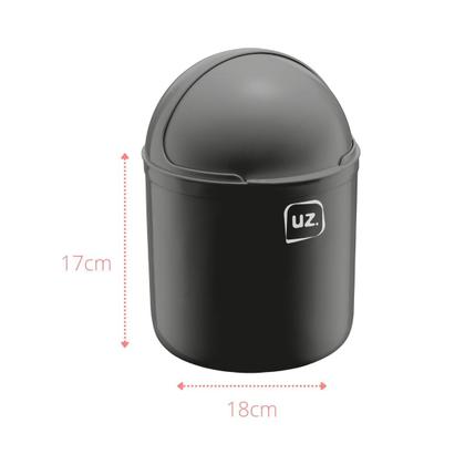 Imagem de Jogo 2 Lixeiras com Tampa p Pia Cozinha Banheiro Preto 4L